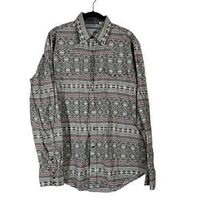 Roper Men’s Aztec Horizontal Tribal Print Western Shirt Pearl Snap No Size Tag